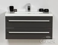 Szafki łazienkowe - Szafka wisząca z umywalką kolor szary 80/39/2 seria Fokus Sz FKS-S-U80/39/2 + 800 - miniaturka - grafika 1