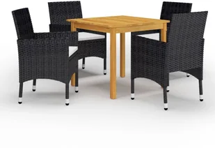 vidaXL 5-częściowy zestaw mebli ogrodowych czarny 3067671 - Meble ogrodowe - miniaturka - grafika 2