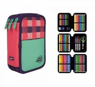 Artykuły biurowe - MILAN Piórnik 3 poz. z wyprawką Pulu Land róż - miniaturka - grafika 1