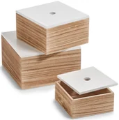 Pudła i pojemniki do przechowywania - Zeller Pojemnik do przechowywania z wieczkiem organizer 3 sztuki w komplecie ZELLER B072K1Y86Z - miniaturka - grafika 1