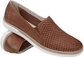 Slip on damskie - Simen Półbuty wsuwane Slip On 0106 Brązowe 62218375 - miniaturka - grafika 1