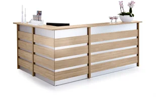 AJ Produkty Lada recepcyjna INVITE, kształt L, prawa, dąb - Lady recepcyjne - miniaturka - grafika 2