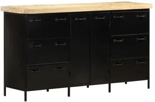 VidaXL Lumarko Komoda, 140x38x76 cm, surowe drewno mango! 323574 VidaXL - Szafki do salonu - miniaturka - grafika 11