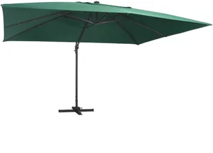 vidaXL Parasol z LED i aluminiowym słupkiem 400x300 cm zielony 47005 - Parasole ogrodowe - miniaturka - grafika 2