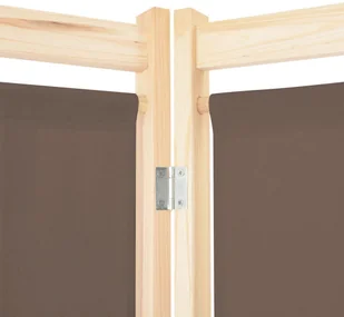 vidaXL Parawan 3-panelowy, brązowy, 120x170x4 cm, tkanina vidaXL - Parawany - miniaturka - grafika 5
