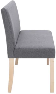 vidaXL Ławka, 139,5 cm, jasnoszara, poliester vidaXL - Ławki do przedpokoju - miniaturka - grafika 6