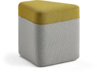 Pufy i podnóżki - AJ Produkty Puf POINT, jasnoszary, żółty - miniaturka - grafika 1
