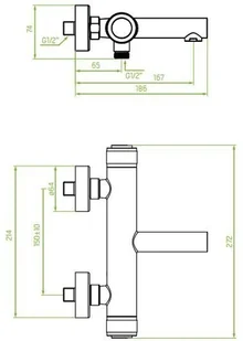 Laveo Volumo bateria wannowo-prysznicowa ścienna czarna BAV710D - Baterie wannowe i prysznicowe - miniaturka - grafika 4