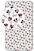Prześcieradła dla dzieci - JF Prześcieradło Bawełniane Disney Mickey i Minnie Mouse 90x200 12617 - miniaturka - grafika 1