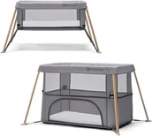 Łóżeczka i kojce - KinderKraft Łóżko składane MOVI szare drewno - miniaturka - grafika 1