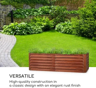 Blumfeldt Blumfeldt Rust Grow, ogrodowa grządka podwyższona, ocynkowana blacha stalowa, rdzawe wykończenie GDMB4-Rust200*100*60 - Skrzynie ogrodowe - miniaturka - grafika 2