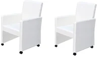 Krzesła - vidaXL Krzesła jadalniane, białe - miniaturka - grafika 1