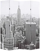 Parawany - vidaXL Składany parawan, 160x180 cm, Nowy Jork za dnia, czarno-biały - miniaturka - grafika 1