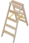 Rusztowania - Krause STABILO drabina drewniana dwustronna ze stopniami 2x5 818225 - miniaturka - grafika 1
