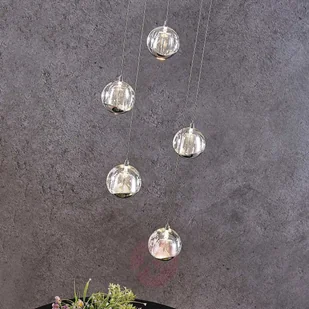 Lampenwelt com Lampa wisząca LED Hayley 5-pkt. okrągła chrom - Lampy sufitowe - miniaturka - grafika 5