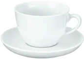 Akcesoria i części AGD - Ego Esmeyer 433 213 6 filiżanki do cappuccino 0,30 L, ze spodkiem wykonana z białego, ciężkich porcelana Kształt Bistro Uni Biały 433-213 - miniaturka - grafika 1