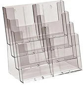 Systemy ekspozycyjne i znaki informacyjne - Taymar taymar wyświetlacz o przekątnej 4 °C330 uniwersalny uchwyt na stojak na ulotki A5/A4/DL broszury i broszury, przezroczysty 4C330 - miniaturka - grafika 1