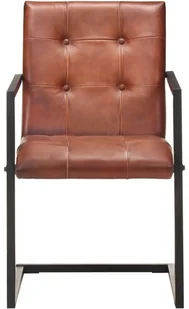 vidaXL Lumarko Krzesła stołowe, wspornikowe, 2 szt., brązowe, skóra naturalna 321847 - Krzesła - miniaturka - grafika 6