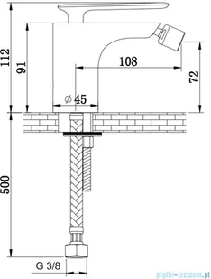 KOHLMAN Experience Gold bateria bidetowa złoty połysk QB130EGD | - Baterie bidetowe - miniaturka - grafika 2