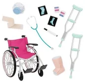 Akcesoria dla lalek - Our Generation Zestaw ubranek dla lalek z wózkiem inwalidzkim HEALS ON WHEELS OUR GENERATION BD37432Z - miniaturka - grafika 1