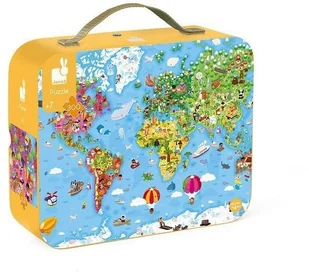 Janod Puzzle w walizce Ogromna mapa świata 300 elementów 7+, solution-bc-6984-0 - Puzzle - miniaturka - grafika 4