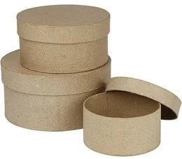 Creativ Company A/S Pudełka z pap-mache, 3 rozmiary, okrągłe - Pozostałe akcesoria dla plastyków - miniaturka - grafika 2