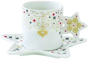 Filiżanki - Nuova R2S Easy life FILIŻANKA PORCELANOWA DO ESPRESSO ZE SPODKIEM Merry Christmas GWIAZDKA 150 ml 1321 MCHS - miniaturka - grafika 1