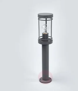 LAMPENWELT.COM Ciemnoszara lampa cokołowa Djori, stal szlachetna - Lampy ogrodowe - miniaturka - grafika 4