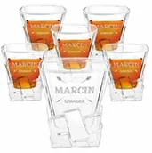 Szklanki - Murrano Szklanki do whisky x6 z grawerem dla szwagra na imieniny 6xSZIB-008 - miniaturka - grafika 1
