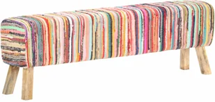 vidaXL Ławka, 160 cm, obita kolorową tkaniną chindi vidaXL - Ławki do przedpokoju - miniaturka - grafika 8