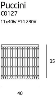 Maxlight Plafon LAMPA sufitowa PUCCINI C0127 kryształowa OPRAWA okrągła glamour crystal przezroczysta C0127 - Lampy sufitowe - miniaturka - grafika 5