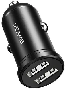 USAMS Ład. sam. 2xUSB 2,4A Mini czarny/black CC114TC01 (US-CC114) - Ładowarki samochodowe - miniaturka - grafika 2