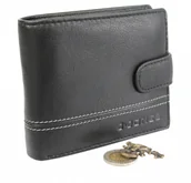 Portfele - Wild Portfel Męski Skórzany JENNIFER JONES Skóra Licowa Duży Poziomy Z Zapięciem 5315 RFID - miniaturka - grafika 1