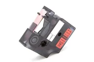 Papier do drukarek - Dymo Taśma zamiennik 18438, 12mm x 5, 5m czarny druk / czerwony podkład, vinyl - miniaturka - grafika 1