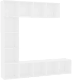 vidaXL 3-cz. regał na książki/ półka pod TV, biała, 180x30x180 cm - Regały - miniaturka - grafika 2