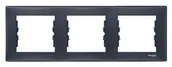 Klawisze i ramki - Schneider SEDNA Ramka potrójna pozioma grafitowa SDN5800570 - miniaturka - grafika 1