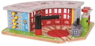 Bigjigs Toys Parowozownia dla 5 lokomotyw - Pociągi dla dzieci - miniaturka - grafika 2