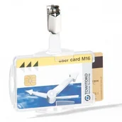 Etui na dokumenty i karty - Etui do kart z klipem 54x85mm przeźroczyste 25 sztuk /821819/ DU1343-20 - miniaturka - grafika 1