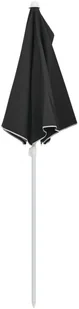 vidaXL Półokrągły parasol ogrodowy na słupku, 180x90 cm, czarny 315565 - Parasole ogrodowe - miniaturka - grafika 6