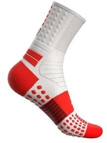 Compressport Skarpetki do biegania PRO MARATHON SOCKS biało-czerwone - Skarpetki sportowe męskie - miniaturka - grafika 6