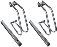 Akcesoria rowerowe - Relaxdays Stojak na rowery podłodze lub do montażu na ścianie jako rower Parker  dla 2 rowerów z chromowanej stali jako regenfester uchwyt rowerowy na świeżym powietrzu HBT: ok. 26 x 40 x 32 cm, srebrn 10013778 - miniaturka - grafika 1