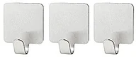Wieszaki i stojaki - Fackelmann 61344 haczyki do przyklejenia wykonana ze stali nierdzewnej, kwadratowe, 3 sztuki, srebrny, 3,7 x 3 x 3 cm 61344 - miniaturka - grafika 1