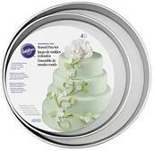 Formy do ciast - Wilton 7,6 cm (3 cale) Lady Tron aluminium Performance okrągła, puszka do głębokości zestaw 2105-2932 - miniaturka - grafika 1