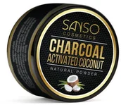 Nici dentystyczne - Sanso Cosmetics Sanso Cosmetics Kokosowy proszek do wybielania zębów z Aktywnym Węglem 30g - miniaturka - grafika 1