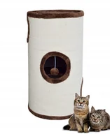Drapaki dla kotów - Drapak Tuba Dla Kota 70CM Beżowo-brązowa Legowisko - miniaturka - grafika 1