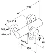 Baterie wannowe i prysznicowe - Kludi Bozz Black Bateria prysznicowa natynkowa czarny mat 388313976 - miniaturka - grafika 1