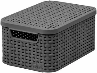 Curver Szary koszyk / pudełko z pokrywką "S" - Akcesoria łazienkowe - miniaturka - grafika 3