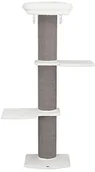 Drapaki dla kotów - Trixie Acadia 44073 wieża dla kotów, montaż na ścianie, z bardzo dużym drapakiem, trzema platformami, wyjmowane łóżko, uchwyty w zestawie, biały/szary 44073 - miniaturka - grafika 1