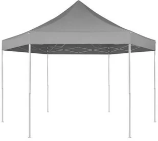 vidaXL Rozkładany namiot ogrodowy, sześciokątny, 3,6x3,1 m, szary - Pawilony ogrodowe - miniaturka - grafika 3