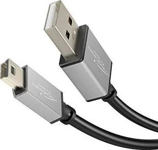 KabelDirekt przewód mini USB 2.0 1m (przewód do transmisji danych z dużą szybkością i ładowania, przeznaczony do dysków twardych z gniazdem mini USB; czarny/gwiezdna szarość) PRO Series 4260414845086 - Kable USB - miniaturka - grafika 2